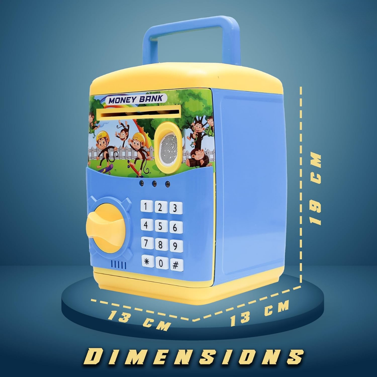 Finger Print Piggy Bank - Blue