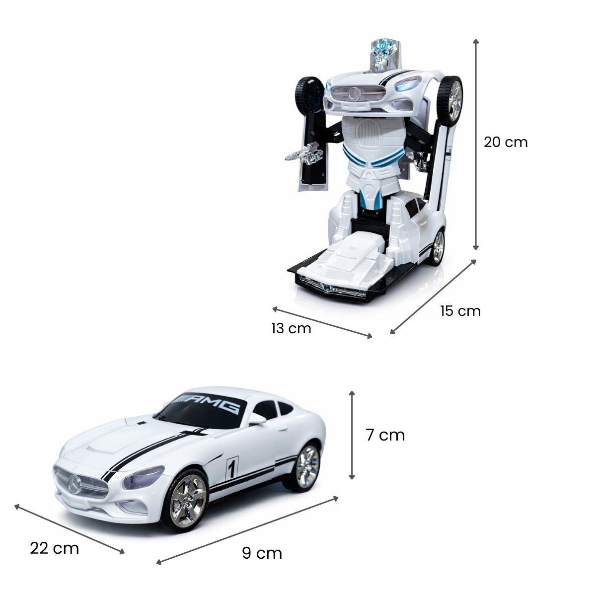 Transformer Auto 2 in 1 Robot Car - White
