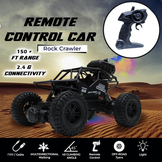 Rock Crawler RC Car with Smoke - Black