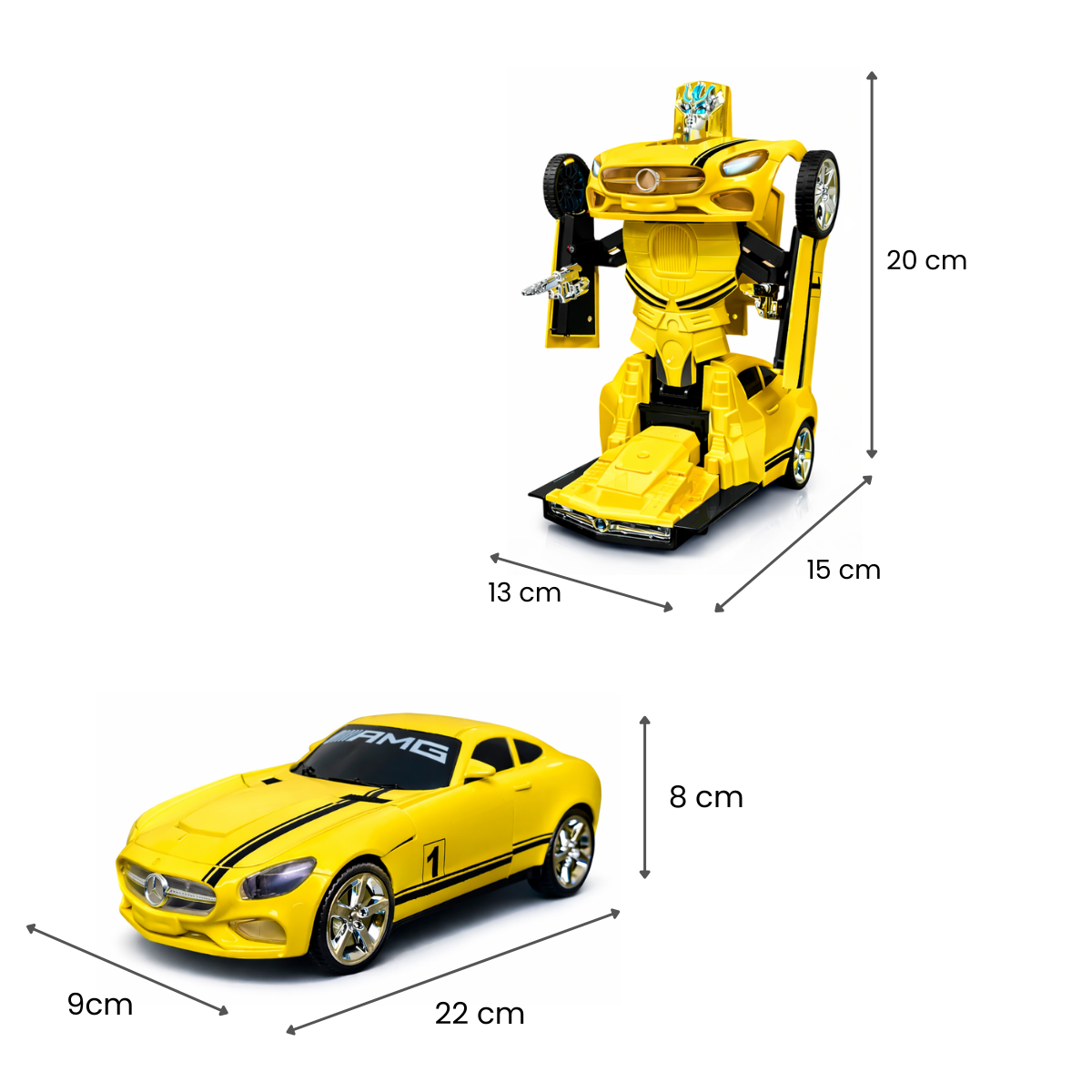 Transformer Auto 2 in 1 Robot Car - Yellow