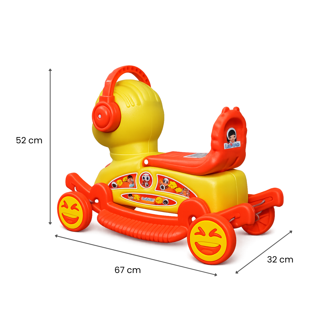 Mr. Robot 2-in-1 Ride-On & Rocker - Yellow & Red