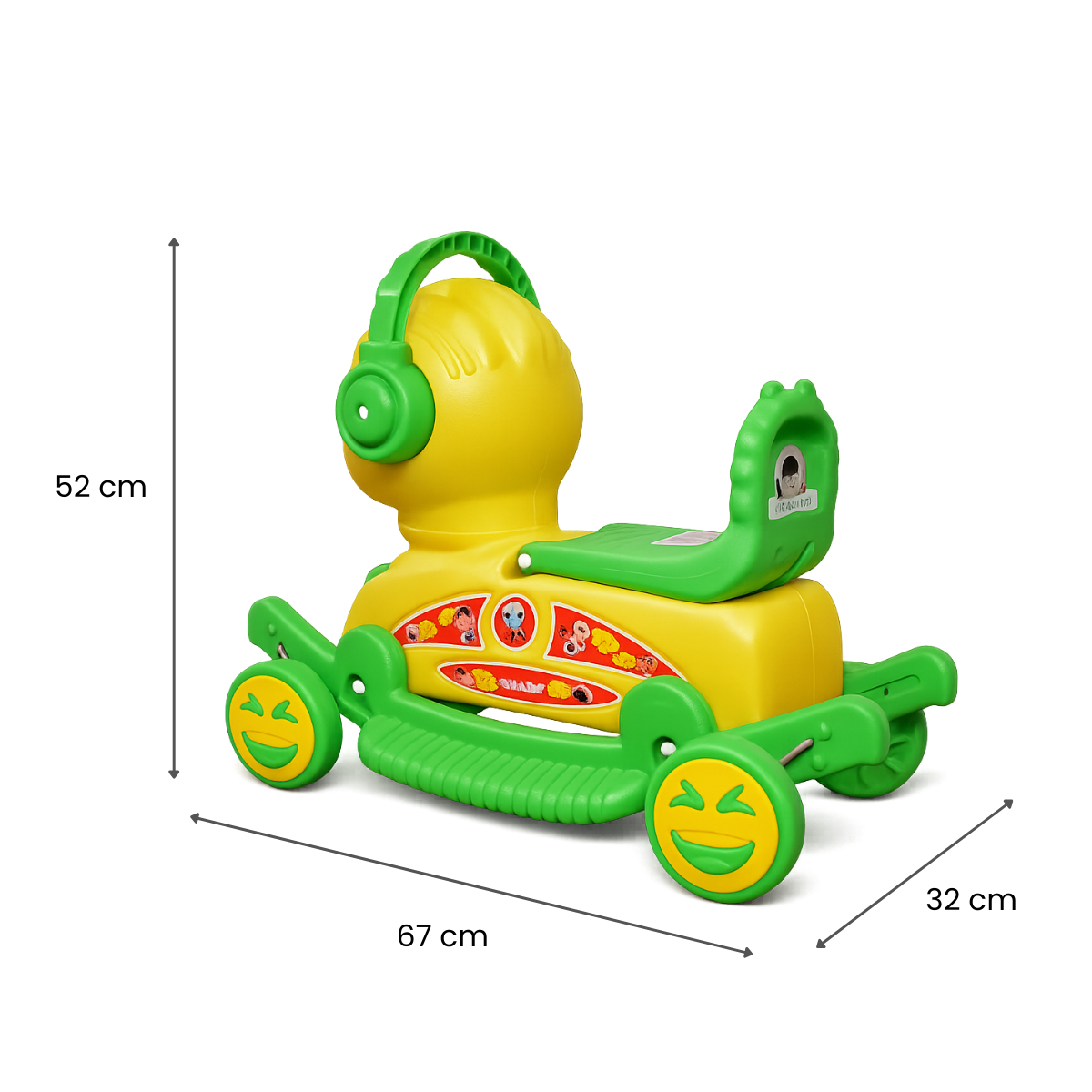 Mr. Robot 2-in-1 Ride-On & Rocker - Yellow & Green