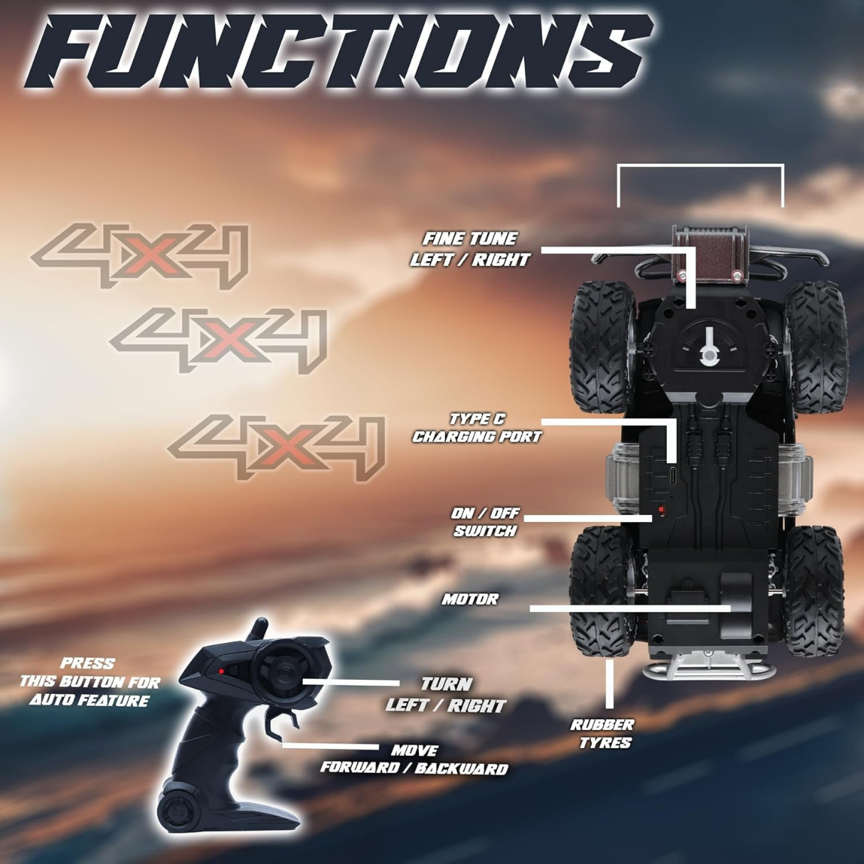 Hummer 4X4 RC Car - Black