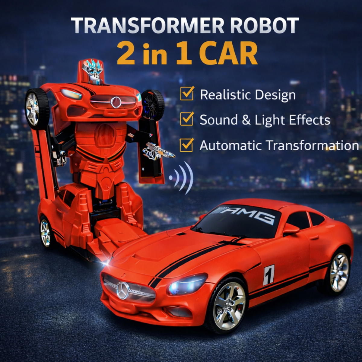 Transformer Auto 2 in 1 Robot Car - Red