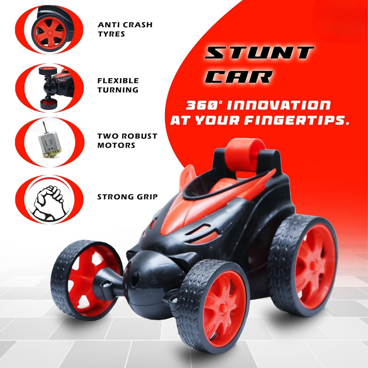 SpinX RC Stunt Car - Red