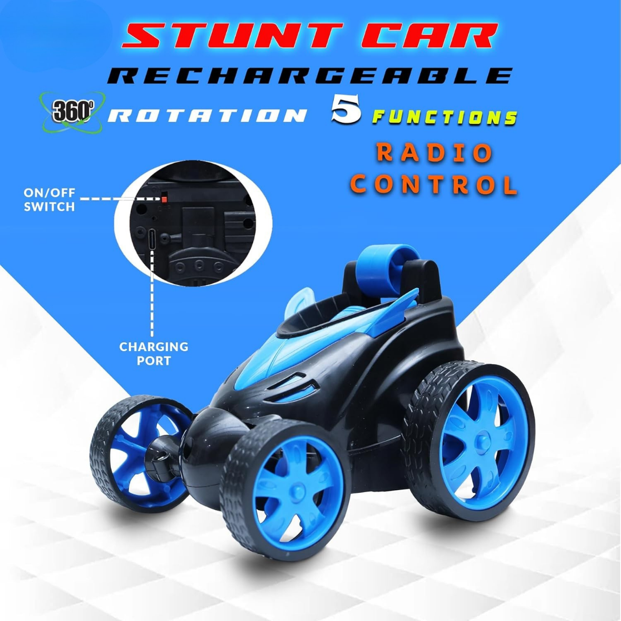 SpinX RC Stunt Car - Blue