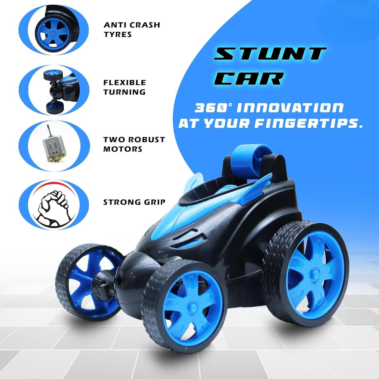 SpinX RC Stunt Car - Blue