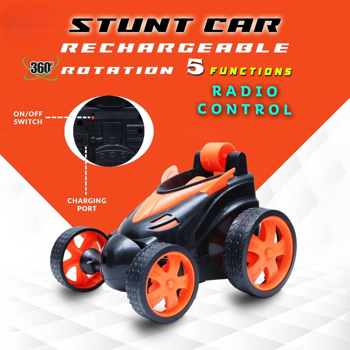 SpinX RC Stunt Car - Orange