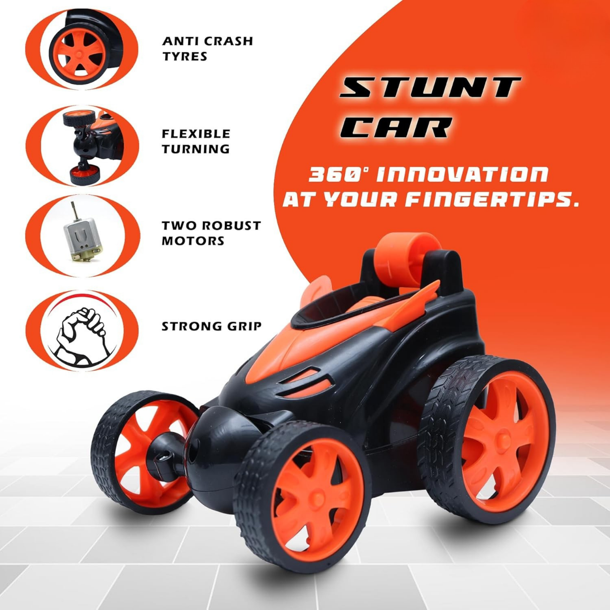 SpinX RC Stunt Car - Orange