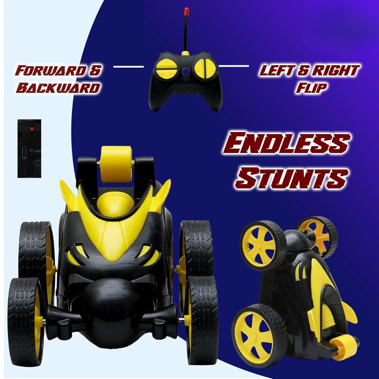 SpinX RC Stunt Car - Yellow