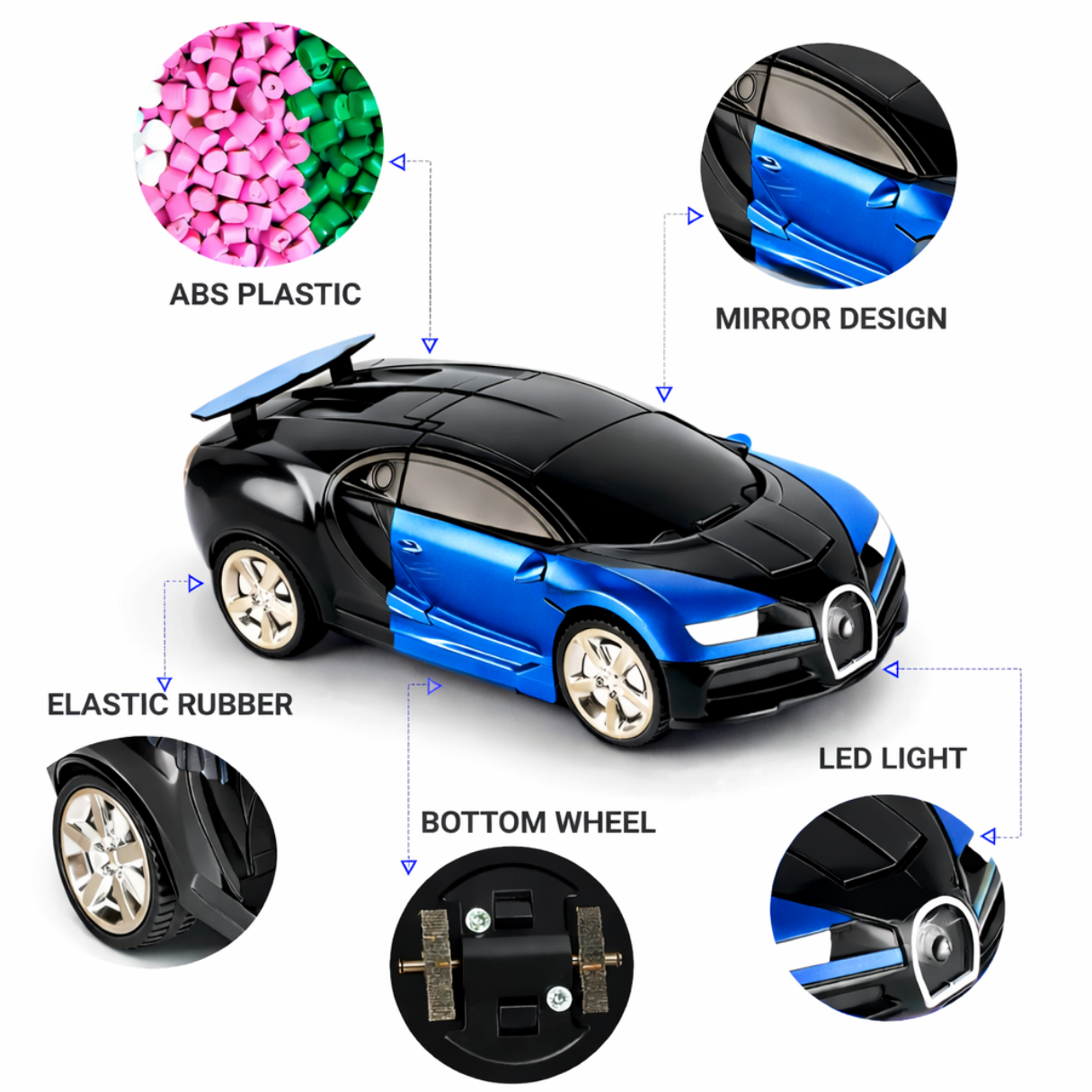 Mecha Transformer 2 in 1 Robot Car - Blue