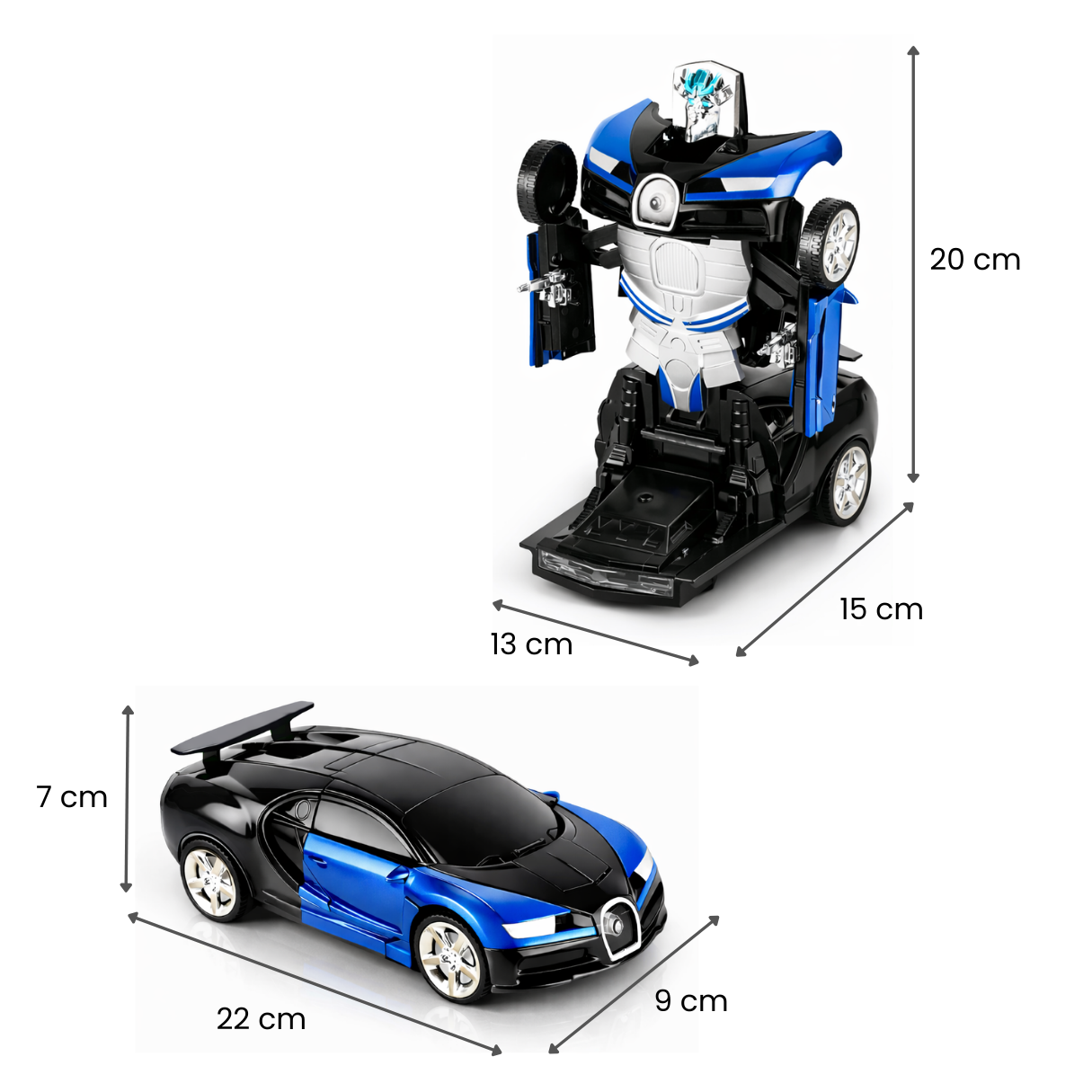 Mecha Transformer 2 in 1 Robot Car - Blue
