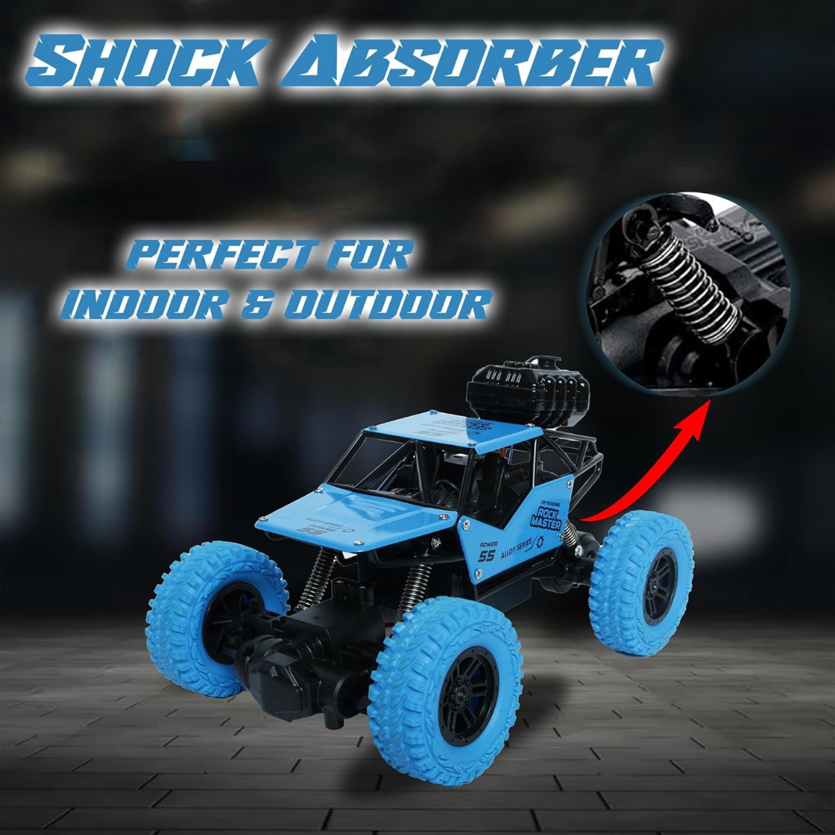 Rock Crawler RC Car with Smoke - Blue