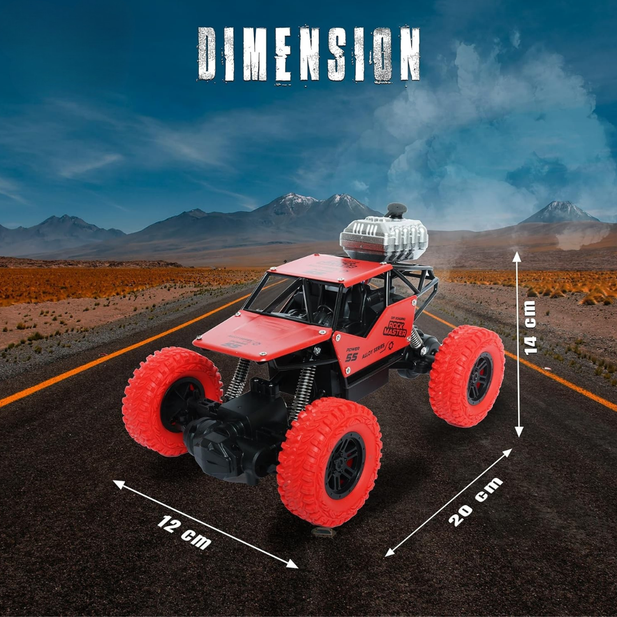 Rock Crawler RC Car with Smoke - Red