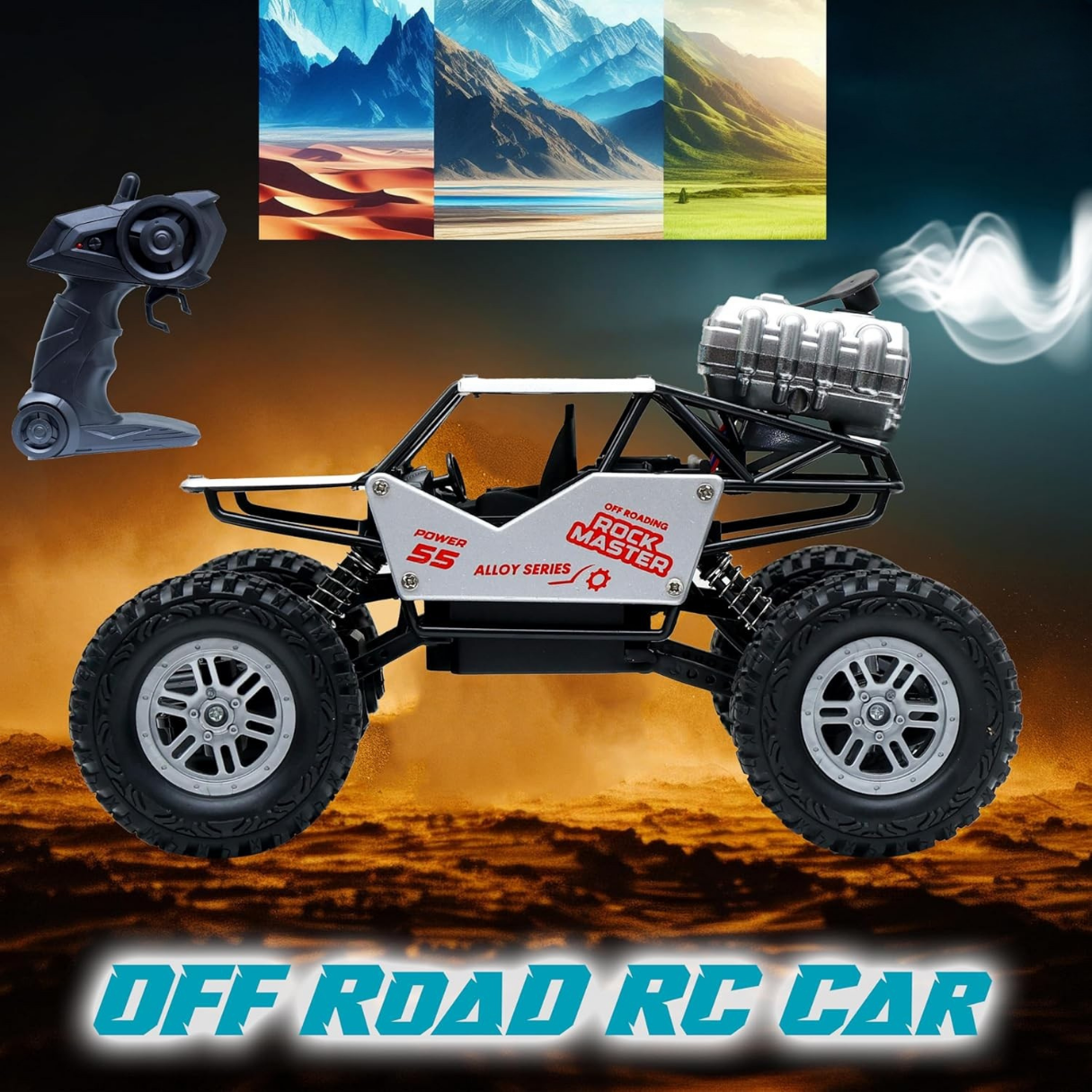 Rock Crawler RC Car with Smoke - Silver