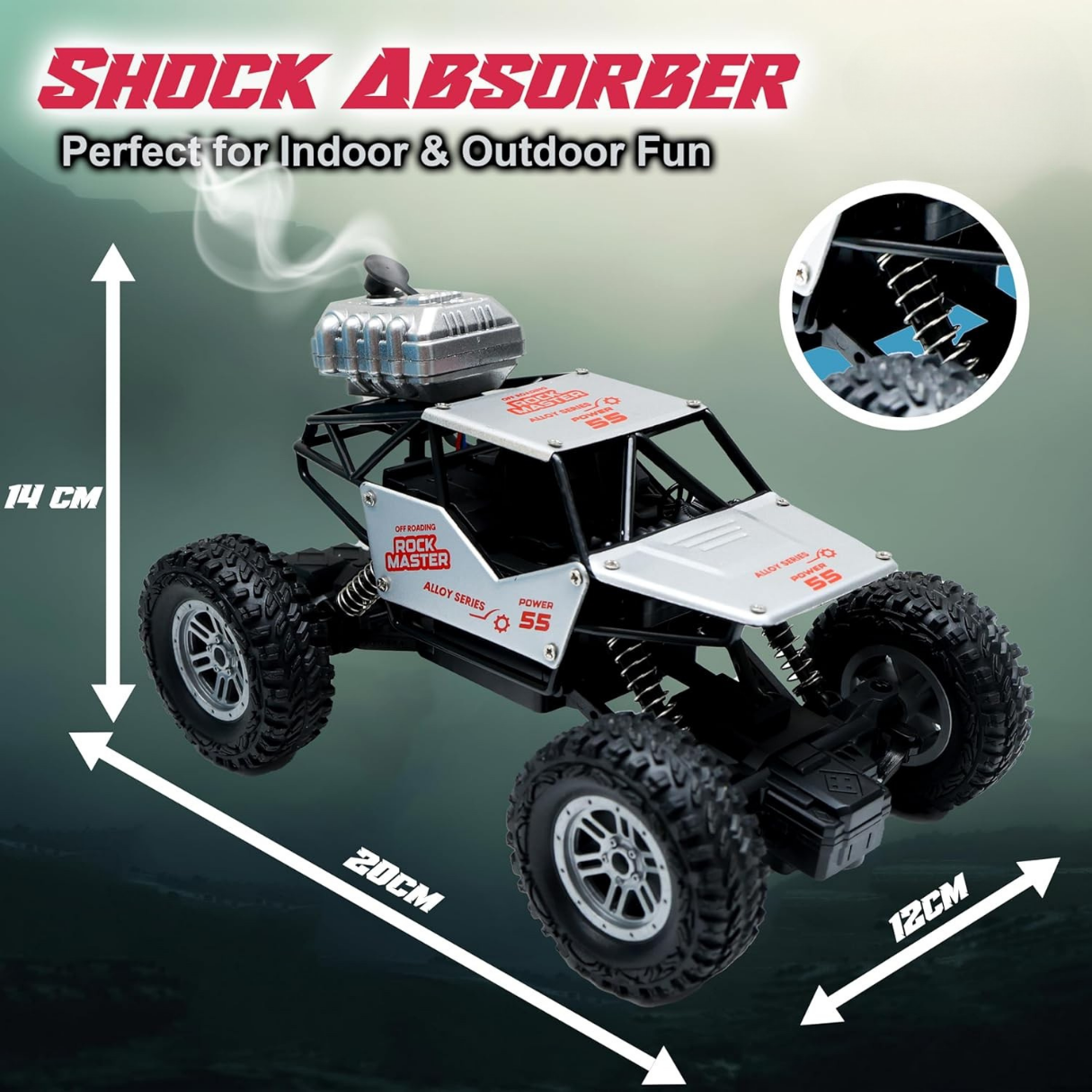 Rock Crawler RC Car with Smoke - Silver