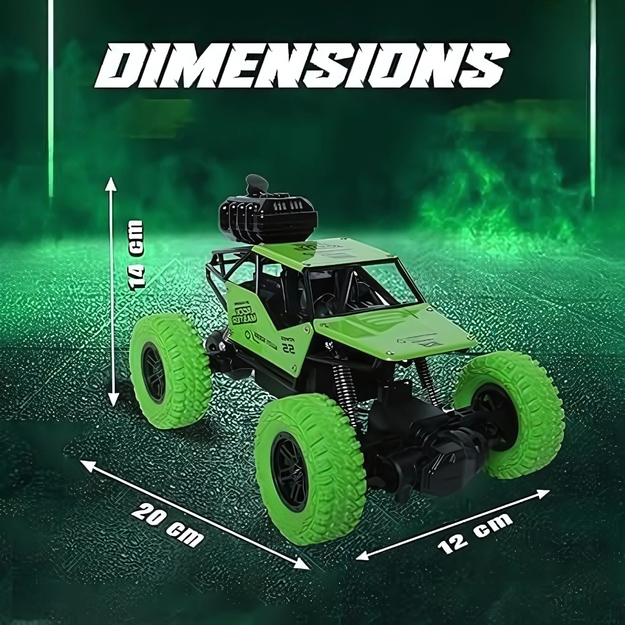Rock Crawler RC Car with Smoke - Green