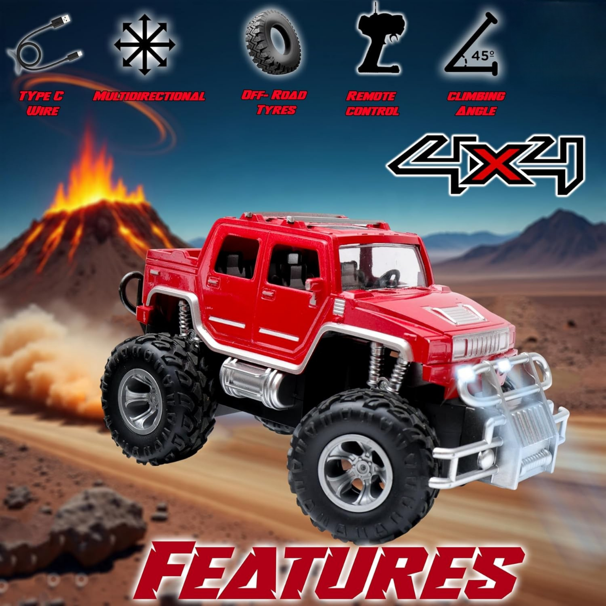 Hummer 4X4 RC Car - Red