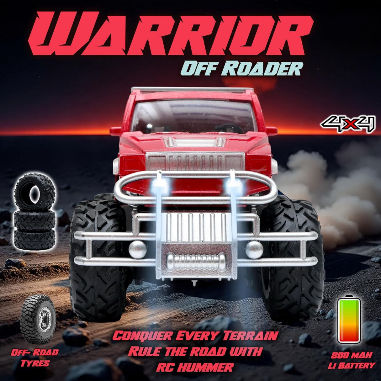 Hummer 4X4 RC Car - Red