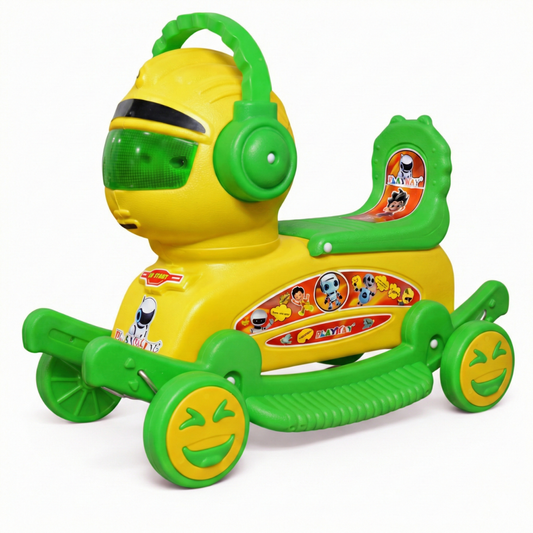 Mr. Robot 2-in-1 Ride-On & Rocker - Yellow & Green